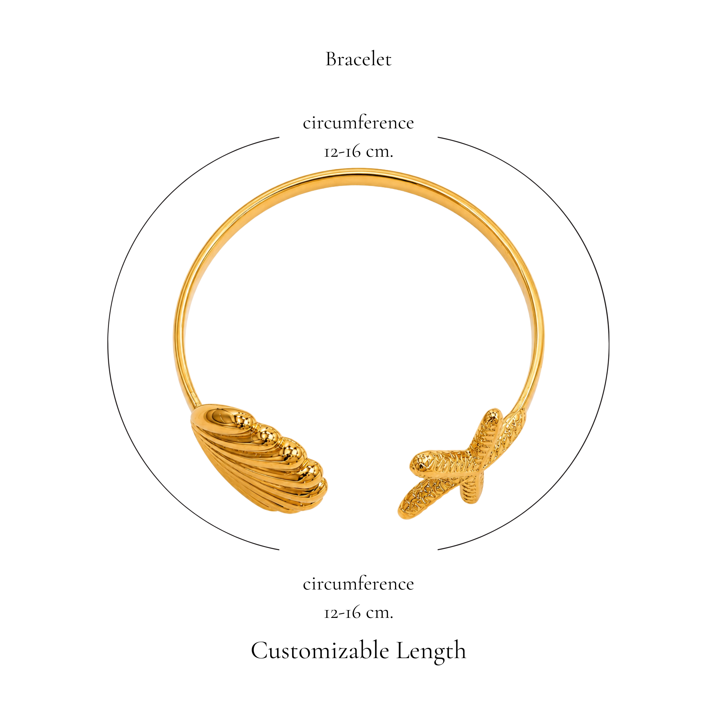 Browniecherry gold seashell and starfish open cuff bracelet adjustable for approximately 12 to 16 cm wrist circumference
