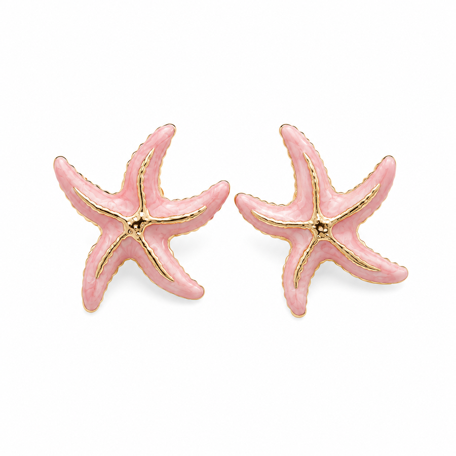 Colorful Starfish Stainless Steel Stud Earrings
