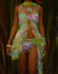 COASTAL EDEN Tropical Chiffon Top, Skirt or Full Set