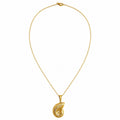 Gold nautilus shell pendant necklace with openwork spiral design, raised details, and slim adjustable chain by Browniecherry
